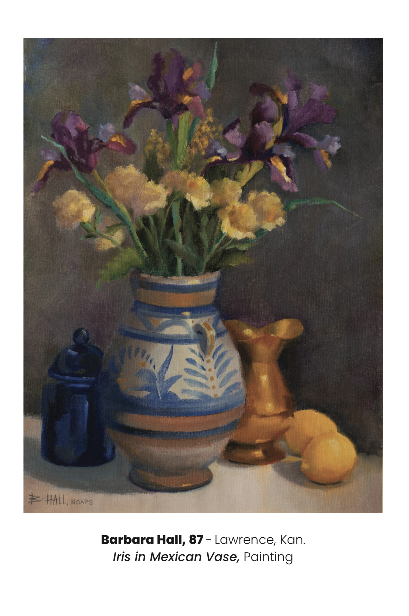 Postcard - Iris in Mexican Vase